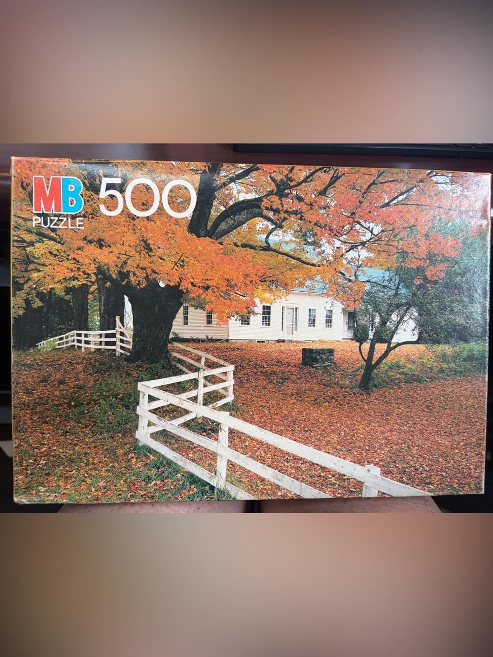 MB 500-Piece Autumn Vermont Cottage Jigsaw Puzzle - unopened Croxley 1963